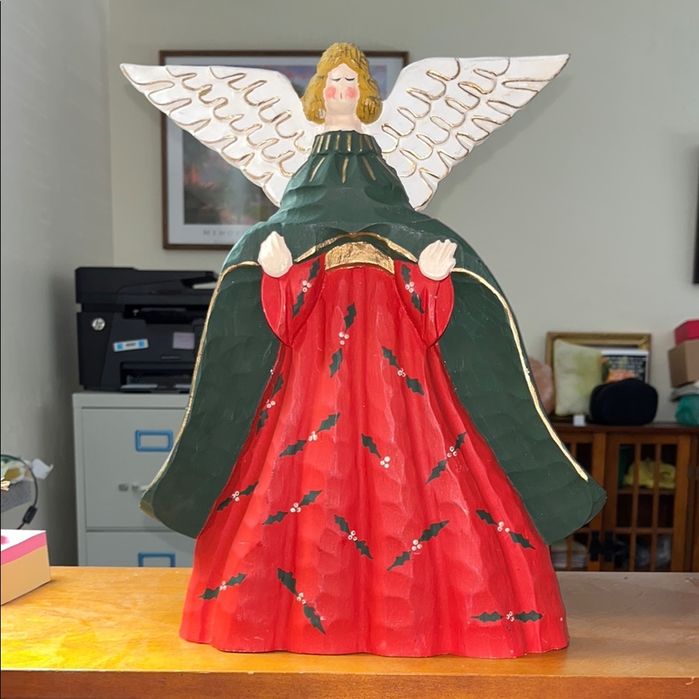 Red and Green Angel Figurine
